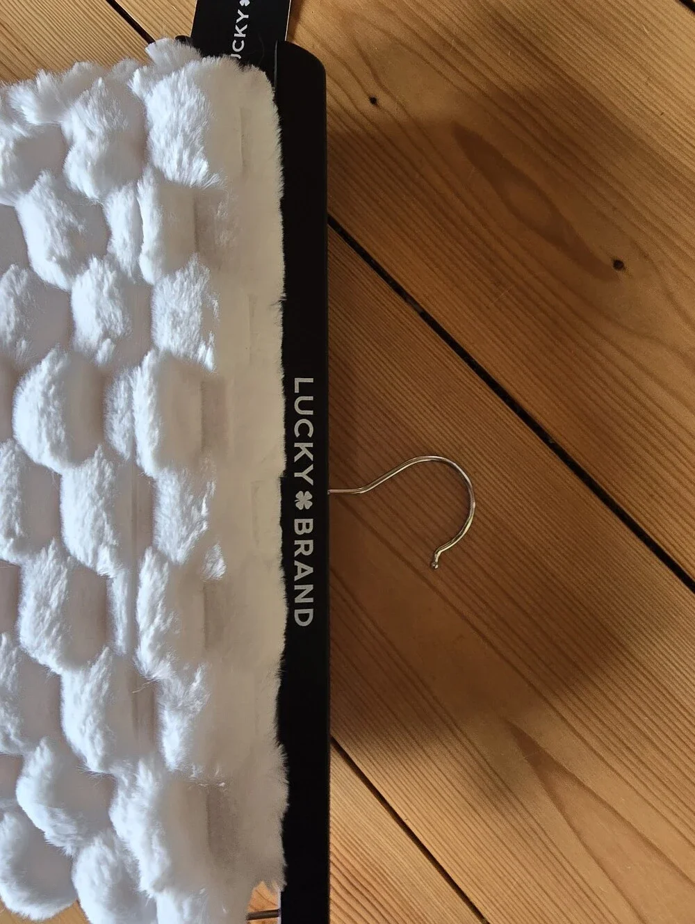 Lucky Brand White Plush Honeycomb Bath Throw